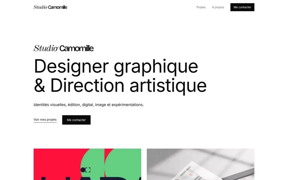 Page d'accueil de studiocamomille.fr
